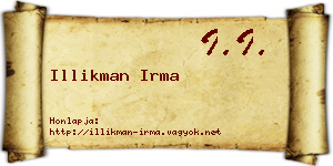 Illikman Irma névjegykártya